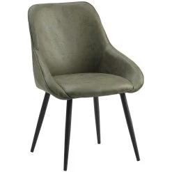 Eetkamerstoel Ellis Ecoleer Groen - Leder - Groen