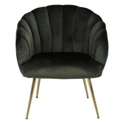 Sohome Fauteuil Garrick - Velvet - Dark Green/Gold -Bankstoel Winkel 1000097257 0102