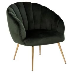 Sohome Fauteuil Garrick - Velvet - Dark Green/Gold