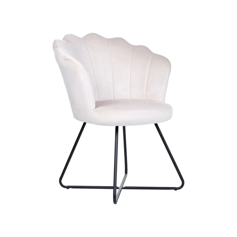 Beliani Fauteuil LOVELOCK - Beige Fluweel 1 Beliani Fauteuil LOVELOCK - Beige Fluweel