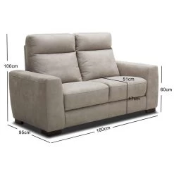 Bank James 2-zits - Lederlook - Zilvergrijs -Bankstoel Winkel 10100936 9600