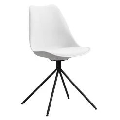 Eetkamerstoel Senja - Wit - Zwart Metaal