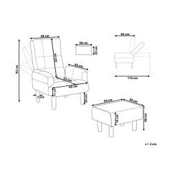 Beliani Fauteuil OLAND - Grijs Polyester 6 Beliani Fauteuil OLAND - Grijs Polyester -Bankstoel Winkel 10a7ff60ffac4b2a97e9110247fdd18d