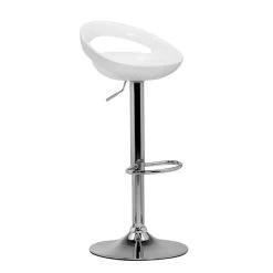 Barkruk Hamburg - Wit/chroom