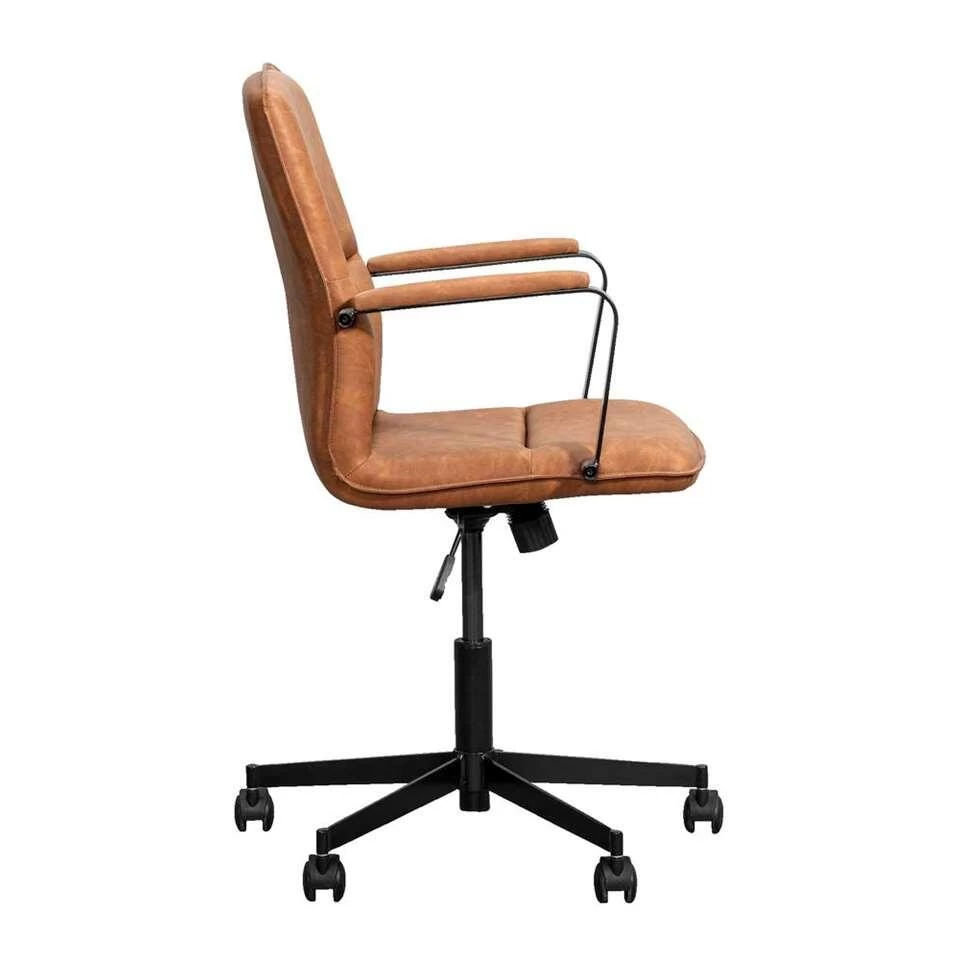 Bureaustoel Trevor - Cognac 2 Bureaustoel Trevor - Cognac - Afbeelding 2