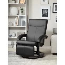Beliani TV-fauteuil MIGHT - Zwart Kunstleer -Bankstoel Winkel 113b06265e424186b2094e85299e8786