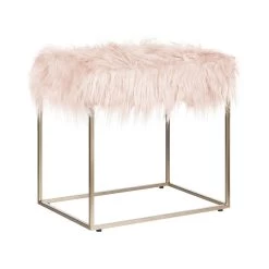 Beliani Hocker MANHATTAN - Roze Polyester