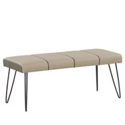 Beliani Hocker BETIN - Beige Kunstleer
