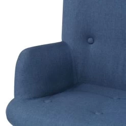 VidaXL Fauteuil Met Voetenbankje Stof Blauw -Bankstoel Winkel 11feddf972d4484c8a731c404f0e9baf