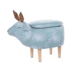 Beliani Hocker REINDEER - Blauw Polyester