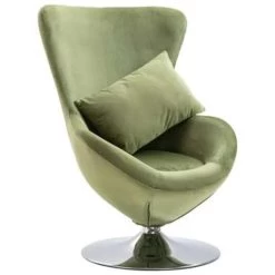 VidaXL Draaistoel Eivormig Met Kussen Fluweel Lichtgroen