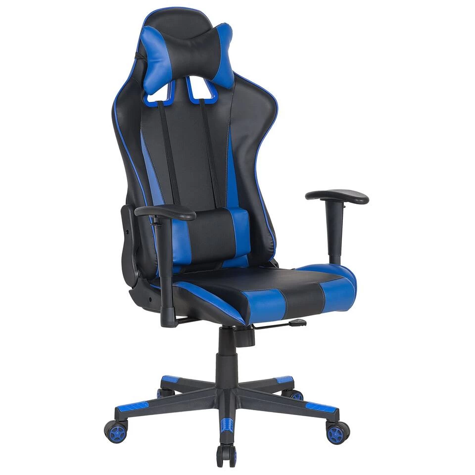 Beliani Bureaustoel GAMER - Zwart Kunstleer 1 Beliani Bureaustoel GAMER - Zwart Kunstleer