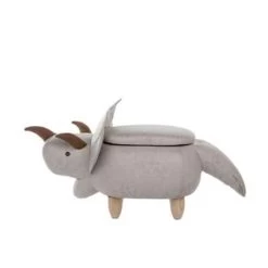 Beliani Hocker TRICERATOPS - Grijs Polyester -Bankstoel Winkel 1476873512 0103
