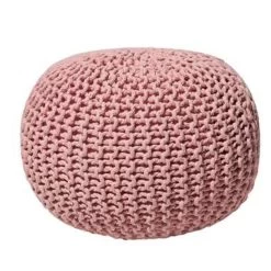 Beliani Poef CONRAD - Roze Katoen