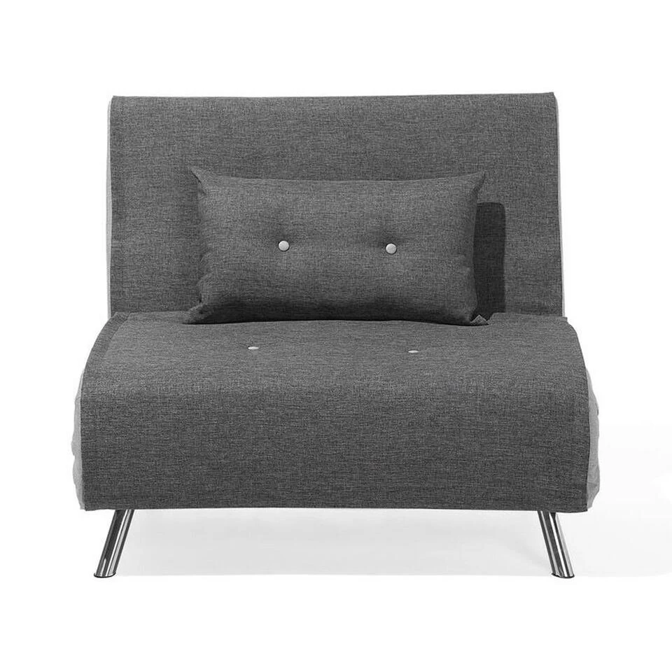 Beliani Slaapbank - FARRIS Grijs Polyester 1 Beliani Slaapbank - FARRIS Grijs Polyester