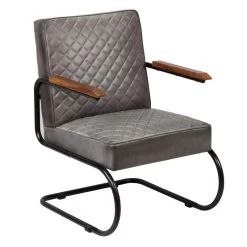 VidaXL Fauteuil Echt Leer Grijs 7 VidaXL Fauteuil Echt Leer Grijs -Bankstoel Winkel 1625525952 0103