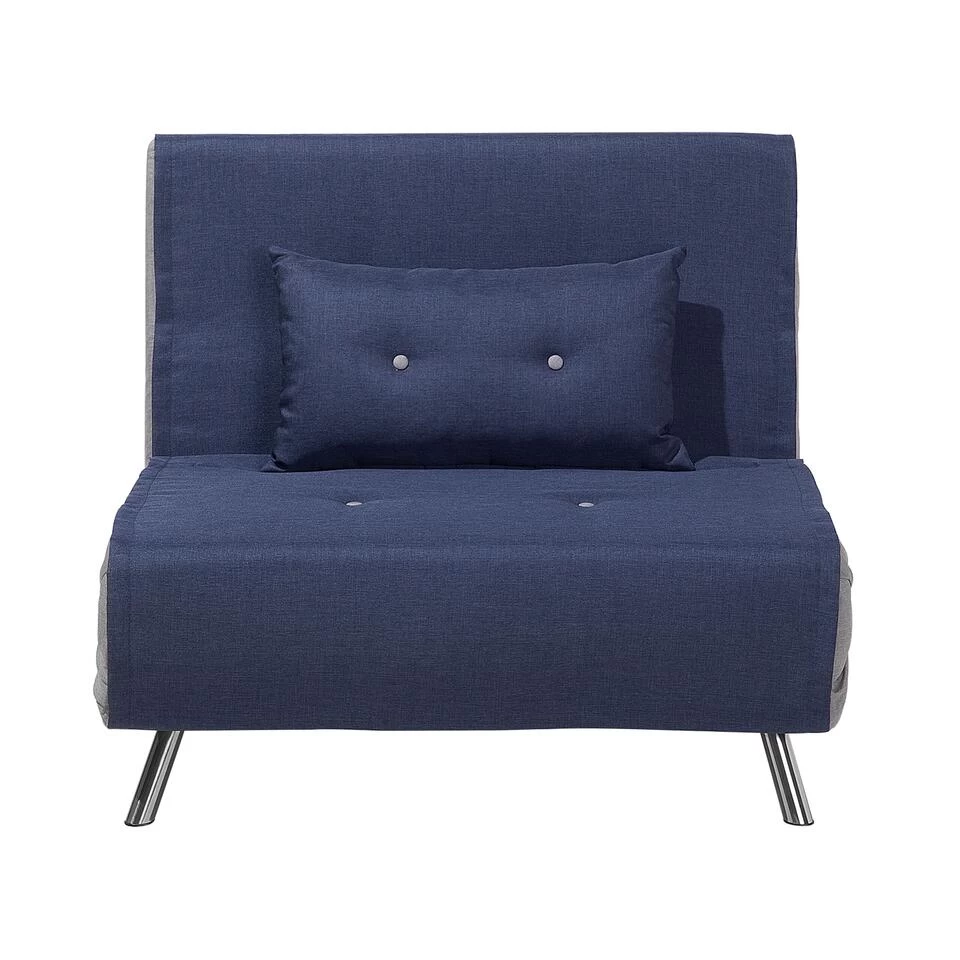 Beliani Slaapbank - FARRIS Blauw Polyester 1 Beliani Slaapbank - FARRIS Blauw Polyester