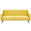 Beliani Driezitsbank - SENJA Geel Fluweel