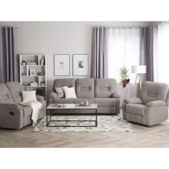 Beliani Fauteuil BERGEN - Beige Polyester 7 Beliani Fauteuil BERGEN - Beige Polyester -Bankstoel Winkel 178403f745df481fa375d45f49d9fb41