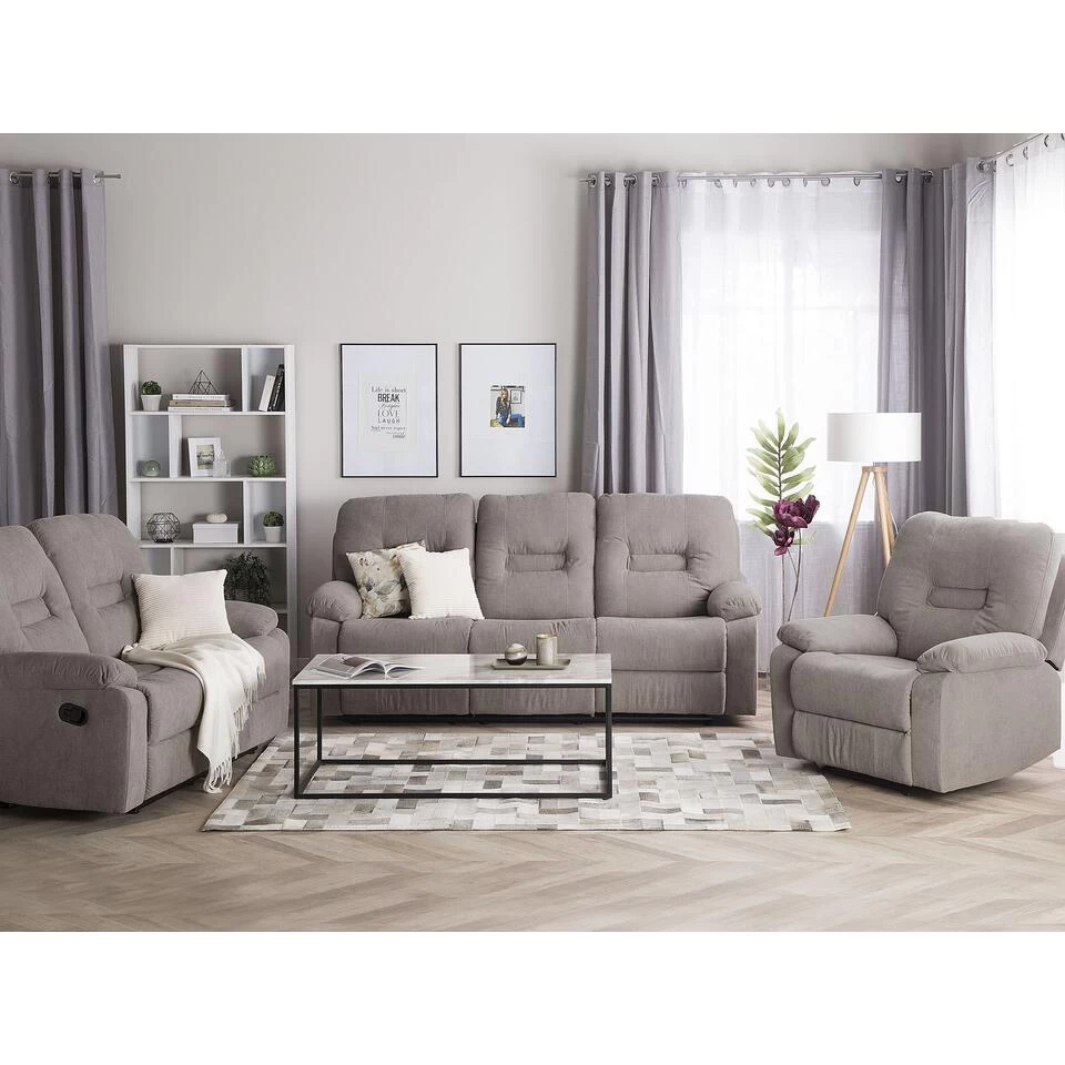 Beliani Fauteuil BERGEN - Beige Polyester 4 Beliani Fauteuil BERGEN - Beige Polyester - Afbeelding 4