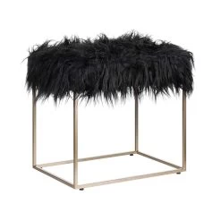 Beliani Hocker MANHATTAN - Zwart Polyester