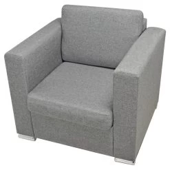 VidaXL Fauteuil Stof Lichtgrijs -Bankstoel Winkel 1821881187 0103