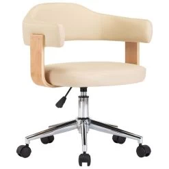 VidaXL Eetkamerstoelen Draaibaar 2 St Kunstleer Crèmekleurig -Bankstoel Winkel 1827262749 0102