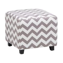 Beliani Poef KANSAS - Grijs Katoen