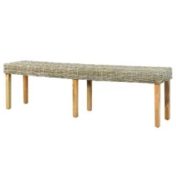 VidaXL Bankje 160 Cm Natuurlijk Kubu Rattan En Massief Mangohout -Bankstoel Winkel 194ac074fdcc40b68bb69b0a48c303f5