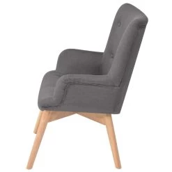 VidaXL Fauteuil Met Voetenbankje Stof Grijs -Bankstoel Winkel 1952805528 0102