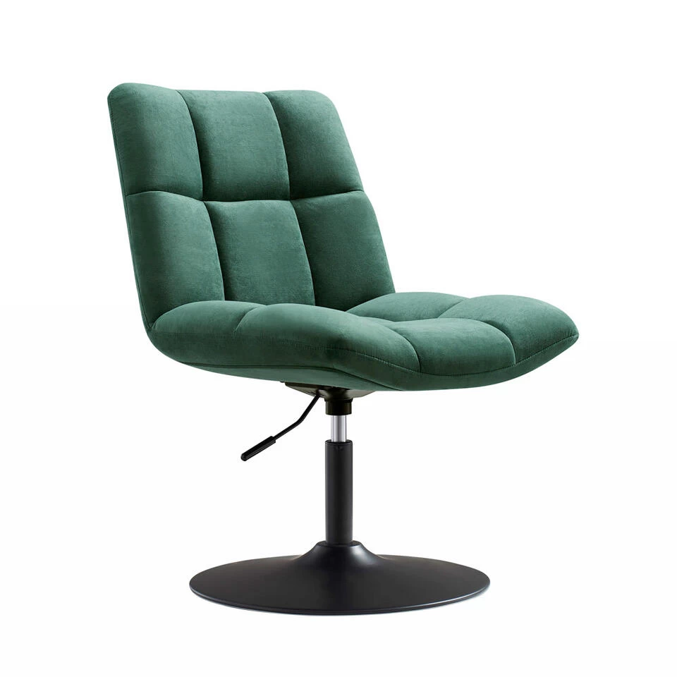Design Fauteuil Lille - Velvet Groen 1 Design Fauteuil Lille - Velvet Groen
