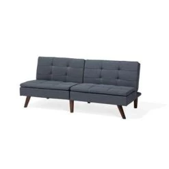 Beliani Driezitsbank - RONNE Grijs Polyester -Bankstoel Winkel 1e6c286a0ade404b831e613bc728c1a3