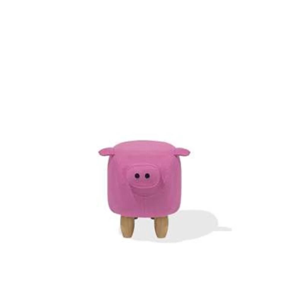 Beliani Dierenhocker PIGGY - Roze Polyester 4 Beliani Dierenhocker PIGGY - Roze Polyester - Afbeelding 4