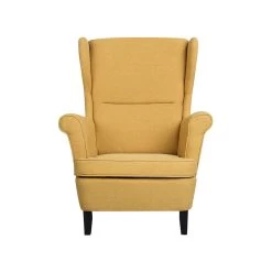 Beliani Oorfauteuil ABSON - Geel Polyester -Bankstoel Winkel 1f623f44f88e4f4ba772e4f2c7256029