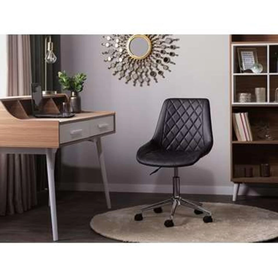 Beliani Bureaustoel MARIBEL - Zwart Kunstleer 2 Beliani Bureaustoel MARIBEL - Zwart Kunstleer - Afbeelding 2