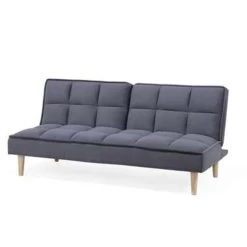 Beliani Driezitsbank - SILJAN Grijs Polyester -Bankstoel Winkel 24eb2e6790b440ed8a0aa37adad8ae16