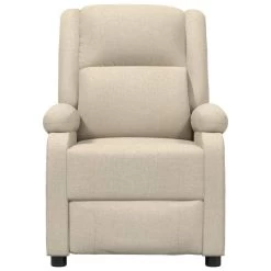 VidaXL Fauteuil Verstelbaar Elektrisch Stof Crèmekleurig -Bankstoel Winkel 254c61fe17b9400687b7deb70a5eba27