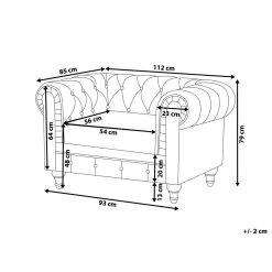 Beliani Fauteuil CHESTERFIELD - Beige Polyester -Bankstoel Winkel 2950f771448d45ae99dbf5267cab4d0b