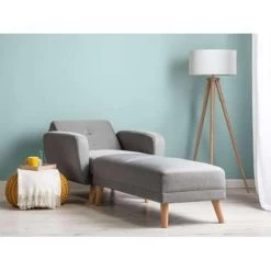 Beliani Ottomaan FLORLI - Grijs Polyester -Bankstoel Winkel 323f594cc015433291bee6fb3188f501