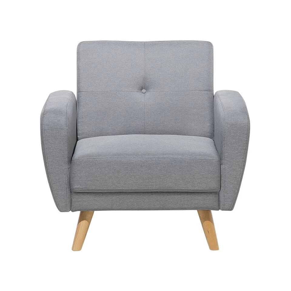 Beliani Cocktailstoel FLORLI - Grijs Polyester 4 Beliani Cocktailstoel FLORLI - Grijs Polyester - Afbeelding 4