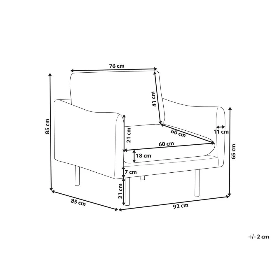 Beliani Fauteuil VINTERBRO - Groen Fluweel 3 Beliani Fauteuil VINTERBRO - Groen Fluweel - Afbeelding 3