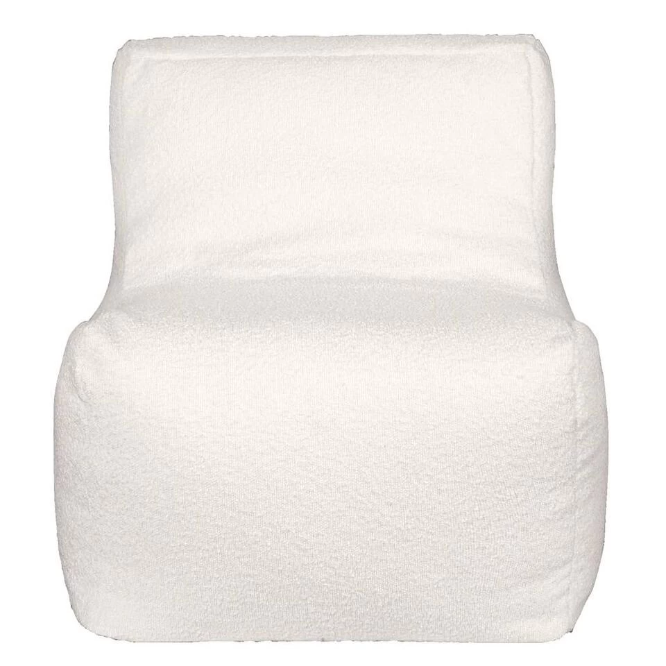 Loungestoel Bouclé - Off White - 80x60x65 Cm 2 Loungestoel Bouclé - Off White - 80x60x65 Cm - Afbeelding 2