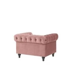 Beliani Fauteuil CHESTERFIELD - Roze Fluweel -Bankstoel Winkel 35c6cb1dcf8940e8b2cebffda5f80d4e