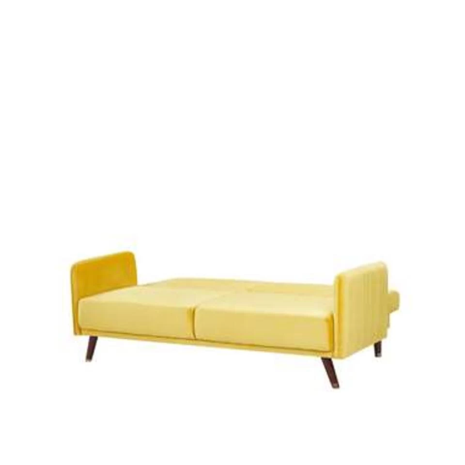 Beliani Driezitsbank - SENJA Geel Fluweel 4 Beliani Driezitsbank - SENJA Geel Fluweel - Afbeelding 4