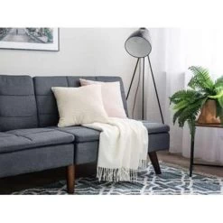 Beliani Driezitsbank - RONNE Grijs Polyester -Bankstoel Winkel 373d7aae222d42969c842f81f202b8d5