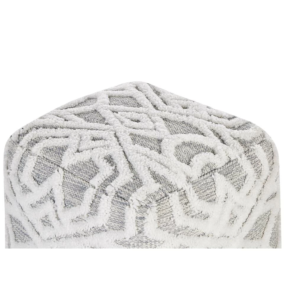 Beliani Poef BHILWARA - Wit Katoen 4 Beliani Poef BHILWARA - Wit Katoen - Afbeelding 4