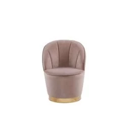 Beliani Fauteuil ALBY - Beige Fluweel -Bankstoel Winkel 4183598b4e2042fdb8d8ca1a6d210be3