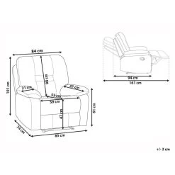 Beliani Fauteuil BERGEN - Grijs Polyester -Bankstoel Winkel 4643cd76610c48b1a88c98ffd1826480 1