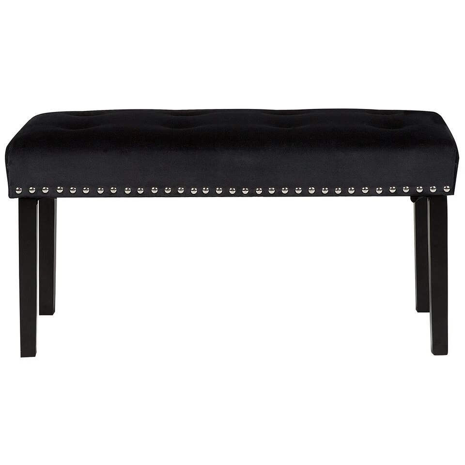 Beliani Hocker YORKTON - Zwart Fluweel 4 Beliani Hocker YORKTON - Zwart Fluweel - Afbeelding 4