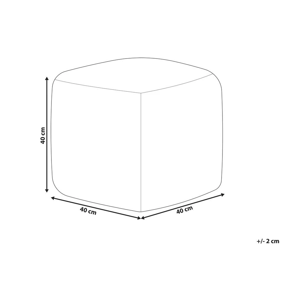 Beliani Poef BHILWARA - Wit Katoen 3 Beliani Poef BHILWARA - Wit Katoen - Afbeelding 3